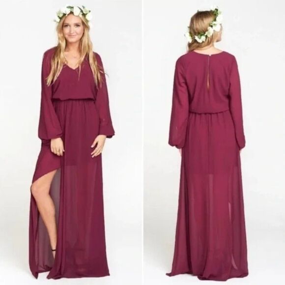 Show Me Your MuMu Jocelyn Maxi Dress in Merlot Size Medium - Picture 1 of 5